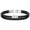 Fossil Leather double bracelet for men JF04989040