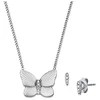 Fossil Steel jewelry set Butterfly JF04935SET (pakabukas, earrings)