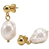 Furiosa Gold-plated earrings with genuine baroque pearl Abyss SE-ABYSS-G