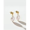 Furiosa Gold-plated earrings with genuine baroque pearl Abyss SE-ABYSS-G