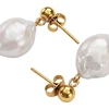 Furiosa Gold-plated earrings with genuine baroque pearl Abyss SE-ABYSS-G
