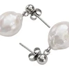 Furiosa Steel earrings with genuine baroque pearl Abyss SE-ABYSS-S