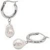 Furiosa Steel hoops with genuine baroque pearl Hoops SE-PEARLHOOPS-S