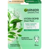 Garnier Hydra Bomb balansuojanti audinio kaukė su žaliosios arbatos ekstraktu ir hialurono rūgštimi 28g