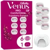 Gillette Venus Pro Comfortglide Sugarberry 6 Keičiamos Skustuvo Galvutės, Peiliukų Laikiklis