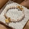 Golden Ball pearl bracelet with 24k auksinis in Lampglas BTB2 pearl