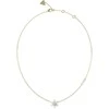 Guess Beautiful paauksuotas Baltas Lotus Flower karoliai JUBN04136JWYGWHT/U