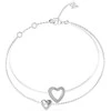 Guess Dviguba plieninė apyrankė su širdelėmis „Beloved“ JUBB05027JWRH