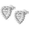 Guess Sidabriniai auskarai „Heart Jardin“ JSBE04458JWRHT/U