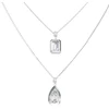 Guess Plieninis dvigubas vėrinys su kubiniu cirkoniu 4G Light JUBN05242JWRHT/U