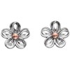 Hot Diamonds Sidabrinis gėlių auskarai su deimantais Forget me not DE618
