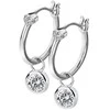 Hot Diamonds Sidabrinis round earrings with diamonds 2in1 Hoops Topaz DE628