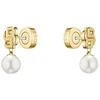 Hugo Boss Gold-plated earrings with pearls Double B 1580822