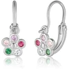 JVD Children's sidabrinis earrings Flower with zircons SVLE3170XF6BA00