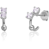 JVD Sidabrinis earrings circles with light violetinė zircons SVLE0701XH2F200