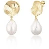 Jwl Luxury Pearls Gražūs paauksuoti auskarai su tikrais baroko perlais JL0724