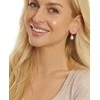 Jwl Luxury Pearls Bronziniai apvalūs auskarai á la Duchess Kate su tikru perlu ir cirkoniais 3in1 JL0687