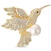 Jwl Luxury Pearls Žavinga paauksuota sagė kolibris su tikru perlu JL0516