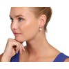 Jwl Luxury Pearls Padorūs paauksuoti tikro perlo ir kubinio cirkonio auskarai JL0850