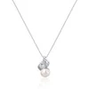 Jwl Luxury Pearls Subtilus karoliai su tikru perlu ir cirkoniais JL0749 (grandinė, pakabukas)
