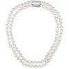 Jwl Luxury Pearls Dvigubos/dvigubos eilės tikrų baltų perlų karoliai JL0656