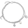 Jwl Luxury Pearls Dviguba sidabrinė apyrankė su žavesiu ir tikru perlu JL0802