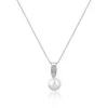 Jwl Luxury Pearls Elegantiškas karoliai su tikru perlu ir cirkoniais JL0748 (grandinė, pakabukas)