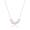 Jwl Luxury Pearls Puikus sidabrinis karoliai su rožiniais upės perlais JL0784