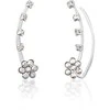 Jwl Luxury Pearls Gėlėti išilginiai auskarai su kristalais JL0722