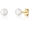 Jwl Luxury Pearls Geltonu auksu dengti auskarai su tikrais upės perlais JL0767
