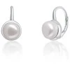 Jwl Luxury Pearls Švelnūs sidabriniai auskarai su tikrais baltais perlais JL0675