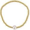 Jwl Luxury Pearls Auksuota karoliukų apyrankė su tikru gėlavandeniu perlu JL0714