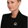 Jwl Luxury Pearls Auksuota perlinė sagė su tikru perlu ir cirkoniais JL0846