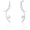 Jwl Luxury Pearls Ilgi sidabriniai auskarai su tikrais barokiniais perlais ir cirkoniais JL0681