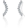 Jwl Luxury Pearls Išilginiai blizgantys auskarai su kristalais JL0689