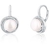 Jwl Luxury Pearls Prabangūs sidabriniai auskarai su perlu ir cirkoniais JL0738