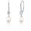 Jwl Luxury Pearls Prabangūs sidabriniai auskarai su tikrais perlais JL0717