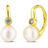 Jwl Luxury Pearls Derantys paauksuoti auskarai su perlais ir cirkoniais JL0851