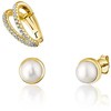 Jwl Luxury Pearls Modernus paauksuotų auskarų rinkinys (1x auskaras, 2x akmeninis auskaras) JL0807