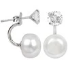 Jwl Luxury Pearls Originalūs auskarai su tikru perlu ir 2in1 kristalu JL0059