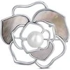 Jwl Luxury Pearls Perlinė sagė 2in1 su tikru baltu perlu ir perlamutru JL0627