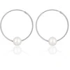 Jwl Luxury Pearls Sidabriniai apskritimo auskarai su tikrais baltais perlais JL0633