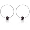 Jwl Luxury Pearls Sidabriniai auskarai apskritimai su tikrais juodais perlais JL0632