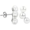 Jwl Luxury Pearls Sidabriniai auskarai su trim tikrais perlais JL0283