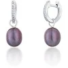 Jwl Luxury Pearls Sidabriniai apvalūs auskarai á la Duchess Kate su tikru perlu ir cirkoniais 3in1 JL0733