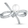 Jwl Luxury Pearls Moteriška putojanti sagė Lankas su tikru perlu ir kristalais JL0842