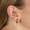 Karl Lagerfeld Gold-plated hoop earrings Pearl KLAYR15