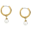 Karl Lagerfeld Gold-plated hoop earrings Pearl KLAYR15
