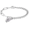 Lacoste Women´s steel bracelet with violetinė crystals Crocodile 2040554