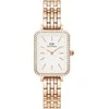 Moteriškas laikrodis DANIEL WELLINGTON Quadro Rose Gold DW00100672 + BOX (zw519h)